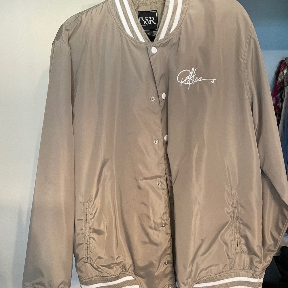 Young & Reckless Bomber & Varsity Jacket - Gold and White